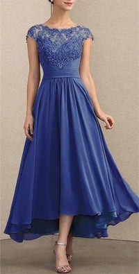 Elisabeth | Damen Elegant Spitzen Chiffon Abendkleid Formal Maxi Kleid - Blau