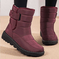Marie | Damen Gefütterte Wasserdichte Rutschfeste Knee High Boots Thermostiefel - Rot