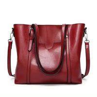 Katharina | Damen Geräumige Kunstleder Schulter Tote Bag Umhängetasche - Rot