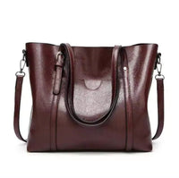 Katharina | Damen Geräumige Kunstleder Schulter Tote Bag Umhängetasche - Kaffee