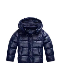 Damen Gesteppte Kurzjacke mit Kapuze - Marineblau