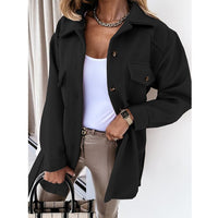 Damen-Hemdjacke mit Knopfleiste - Schwarz