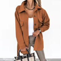 Damen-Hemdjacke mit Knopfleiste - Orange