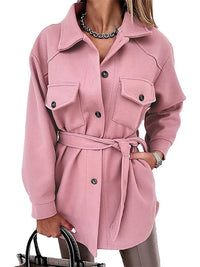 Damen-Hemdjacke mit Knopfleiste - Rosa