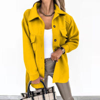Damen-Hemdjacke mit Knopfleiste - Gelb
