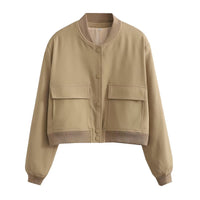 Damen Jacke mit Reißverschluss und zwei Fronttaschen - Gelbgrün