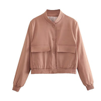 Damen Jacke mit Reißverschluss und zwei Fronttaschen - Pfirsich