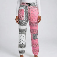 Damen-Jogginghose mit Paisley-Muster - Rosa