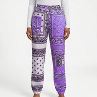 Damen-Jogginghose mit Paisley-Muster - Lila