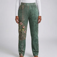 Damen-Jogginghose mit Paisley-Muster - Grün