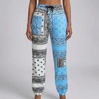 Damen-Jogginghose mit Paisley-Muster - Blau