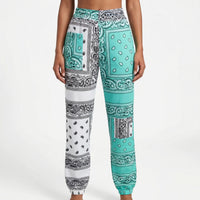Damen-Jogginghose mit Paisley-Muster - Türkis