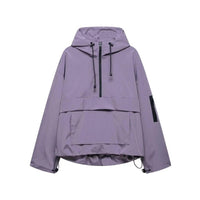 Damen Kapuzen Anorak mit Halb Reißverschluss - Violett