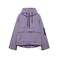 Elisabeth | Damen Kapuzen-Anorak Windschutz Wasserabweisende Outdoorjacke - Lila