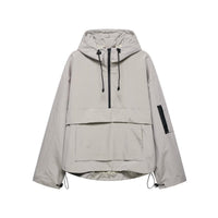 Elisabeth | Damen Kapuzen-Anorak Windschutz Wasserabweisende Outdoorjacke - Grau