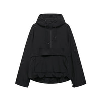 Elisabeth | Damen Kapuzen-Anorak Windschutz Wasserabweisende Outdoorjacke - Schwarz