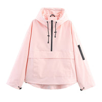 Elisabeth | Damen Kapuzen-Anorak Windschutz Wasserabweisende Outdoorjacke - Hellrosa