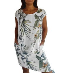 Damen Kleid mit botanischem Muster - Weib