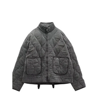 Damen Kurze Steppjacke mit Reißverschluss - Grau