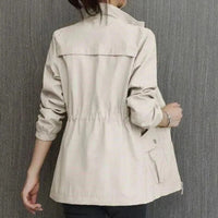 Luisa | Damen Kurzjacke leichte atmungsaktive Übergangsjacke mit Reißverschluss - Beige