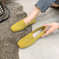 Damen Loafer mit perforierter Oberfläche und quadratischem Zehenbereich - Gelb
