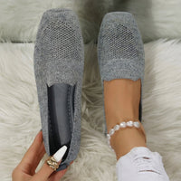 Damen Loafer mit perforierter Oberfläche und quadratischem Zehenbereich - Grau