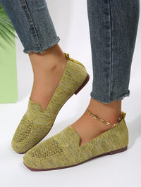 Damen Loafer mit perforierter Oberfläche und quadratischem Zehenbereich - Grün