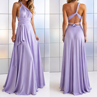 Damen Maxikleid mit überkreuztem Halsteil - Lila