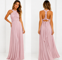 Damen Maxikleid mit überkreuztem Halsteil - Rosa