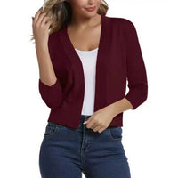 Katharina | Damen Offener Kurzjacken-Cardigan mit 3/4-Ärmeln - Bitte gib den zu übersetzenden Text an.