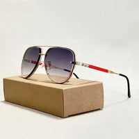 Damen Piloten Sonnenbrille mit Doppelstegrahmen - Blau