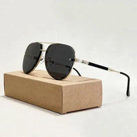 Damen Piloten Sonnenbrille mit Doppelstegrahmen - Schwarz