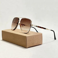 Damen Piloten Sonnenbrille mit Doppelstegrahmen - Braun