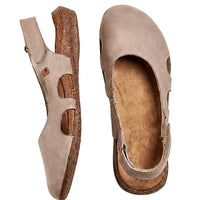 Damen-Sandalen mit geschlossener Zehenpartie und Fersenriemen - Beige
