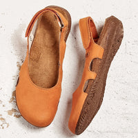 Damen-Sandalen mit geschlossener Zehenpartie und Fersenriemen - Orange