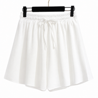 Damen Shorts mit Elastischem Bund und Kordelzug - Weiß