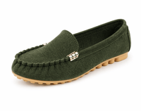 Damen Slipper im Mokassin-Stil - Grün
