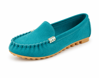 Damen Slipper im Mokassin-Stil - Petrol
