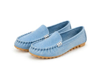 Damen Slipper im Mokassin-Stil - Hellblau