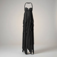 Damen Sommerkleid Fließendes Lockeres - Schwarz