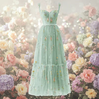 Damen Sommerkleid Maxi Festliches - Grasgrün