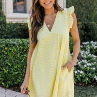 Damen Sommerkleid Strampler - Gelb