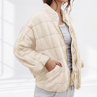 Nora | Damen Steppjacke leichte gefütterte Kurzjacke mit Reißverschluss - Creme