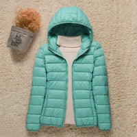 Elisabeth | Damen Steppjacke mit Kapuze ultraleichte Übergangsjacke - Türkis