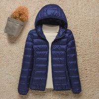 Elisabeth | Damen Steppjacke mit Kapuze ultraleichte Übergangsjacke - Marineblau