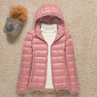 Elisabeth | Damen Steppjacke mit Kapuze ultraleichte Übergangsjacke - Rosa