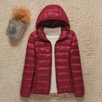 Elisabeth | Damen Steppjacke mit Kapuze ultraleichte Übergangsjacke - Bordeaux