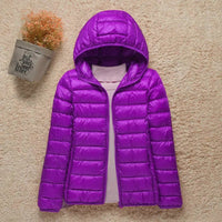 Elisabeth | Damen Steppjacke mit Kapuze ultraleichte Übergangsjacke - Flieder