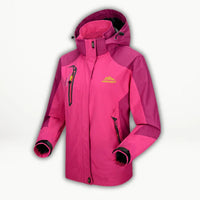 Hannah | Damen Steppjacke wasserdichte Outdoor-Kapuzenjacke leicht - Hellrot