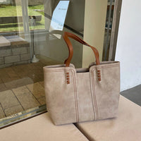 Leonie | Damen Tote Bag Minimalistische Kunstleder Schultertasche - Khaki
